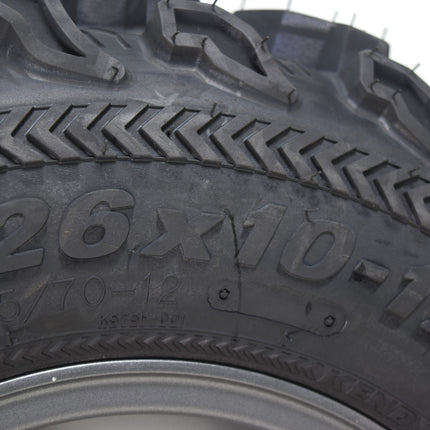 Kenda Bear Claw EX 26x10-12 26x12-12 Gunmetal 12x7 4/156 Rim Wheel & Tire Kit