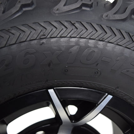 Kenda Bear Claw EX 26x10-12 26x12-12 Tires Black 12x7 4/156 Rim Wheel & Tire Kit