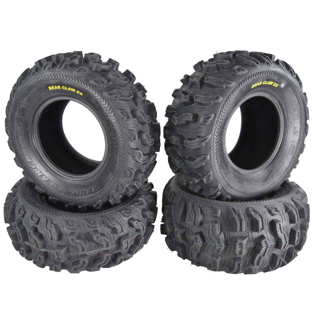 Kenda Bearclaw EX K573 - 26x10-12 Front & 26x12-12 Rear Tires for All Terrain (ATV), UTV, and Side by Side (SxS) Vehicles - 6-Ply - Bear Claw EX 26x10x12 26x12x12 (4-Pack)