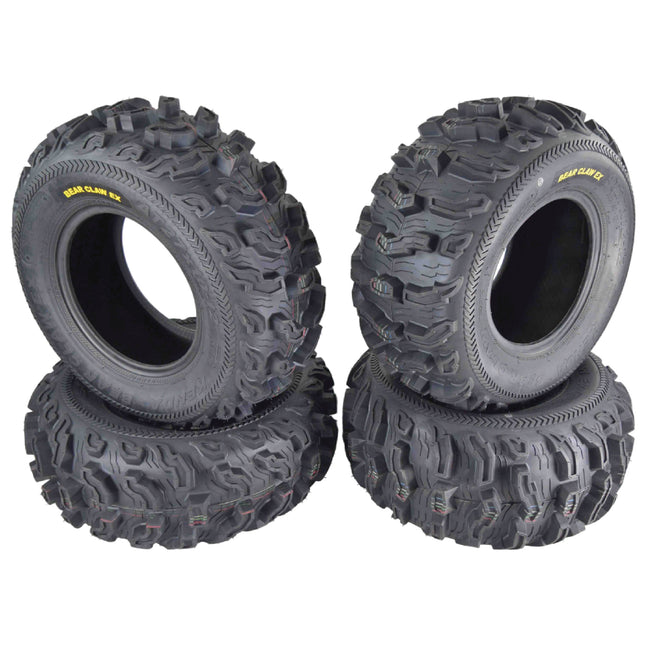 Kenda Bearclaw EX K573 - 27x10-12 Front & 27x12-12 Rear Tires for All Terrain (ATV), UTV, and Side by Side (SxS) Vehicles - 6-Ply - Bear Claw EX 27x10x12 27x12x12 (4-Pack)