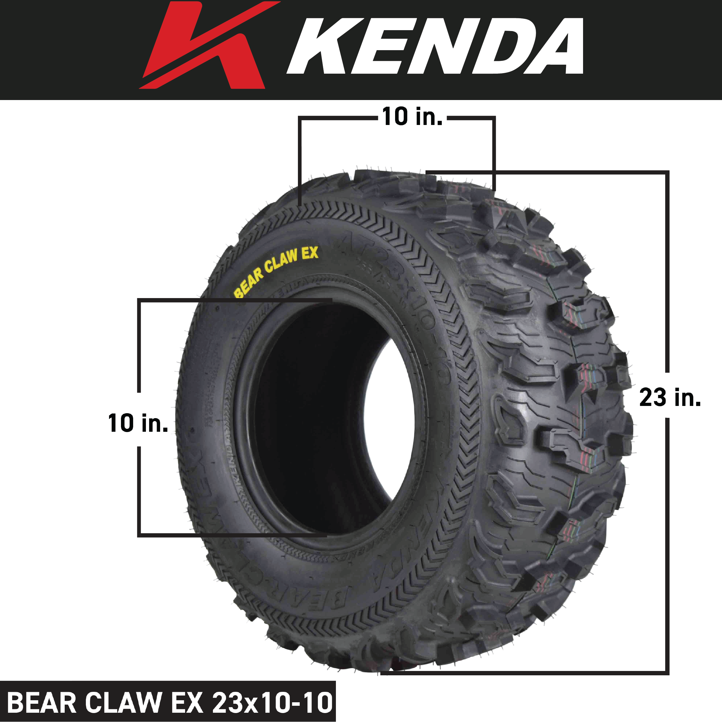 Kenda Bear Claw EX 27x10-12 F 27x12-12 R ATV 6 PLY Tires Bearclaw - 4 Pack Set