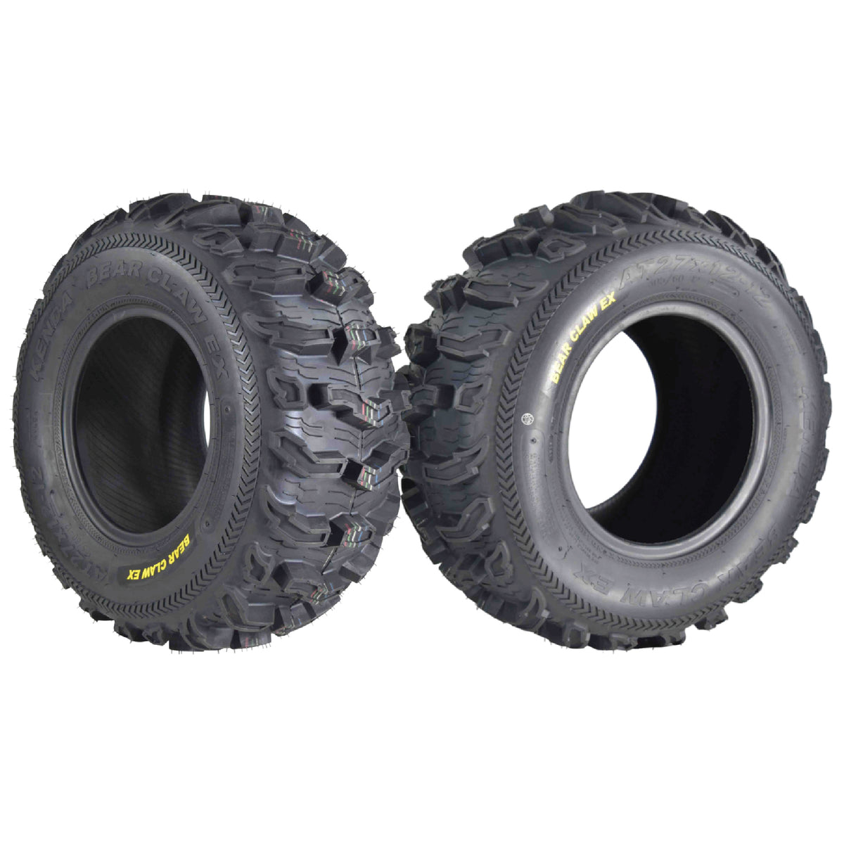 Kenda Bearclaw EX K573 - 27x12-12 Rear Tires for All Terrain (ATV), UTV, and Side by Side (SxS) Vehicles - 6-Ply - Bear Claw EX 27x12x12 (2-Pack)