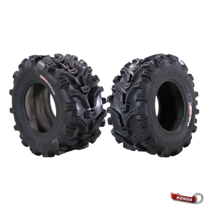 Kenda Bearclaw K299 - 27x12-12 Front or Rear Tires for All Terrain (ATV), UTV, and Side by Side (SxS) Vehicles - 6-Ply - Bear Claw 27x12x12 with Kenda Keychain (2-Pack)