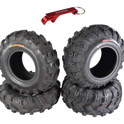 Kenda Bear Claw EVO 27x9-12 Front & 27x11-12 Rear ATV/UTV Tires Set with Bottle Opener Keychain