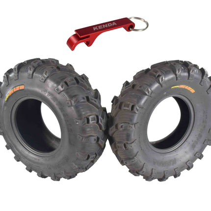 Kenda Bear Claw EVO  27x9-12 Front ATV/UTV Tires 2 Pack with Bottle Opener Keychain