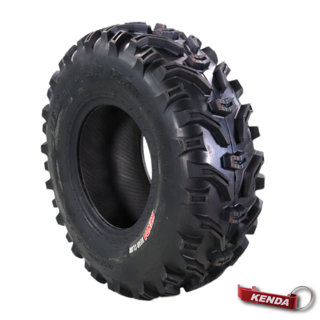Kenda Bearclaw K299 - 27x9-12 Front Tire for All Terrain (ATV), UTV, and Side by Side (SxS) Vehicles - 6-Ply - Bear Claw 27x9x12 with Kenda Keychain