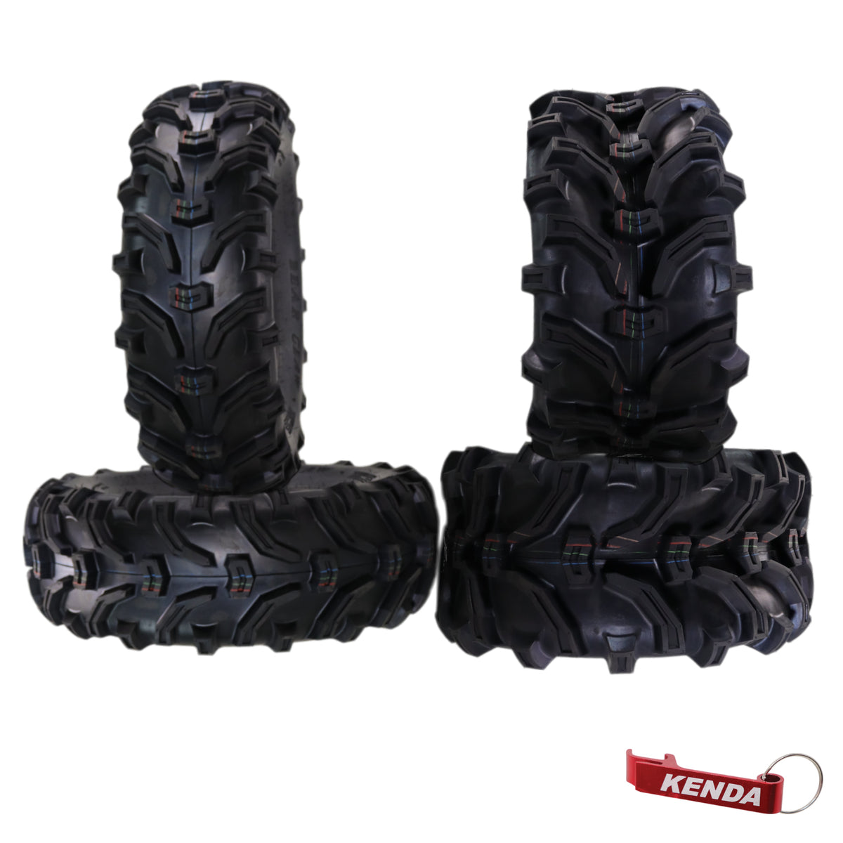 Kenda Bear Claw Front 27x9-12 & Rear 27x12-12 ATV, UTV or SXS Tires w/ Keychain
