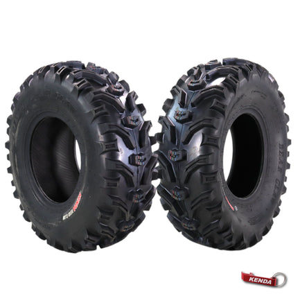 Kenda Bearclaw K299 - 27x9-12 Front Tires for All Terrain (ATV), UTV, and Side by Side (SxS) Vehicles - 6-Ply - Bear Claw 27x9x12 with Kenda Keychain (2-Pack)