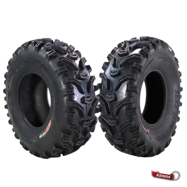 Kenda Bearclaw K299 - 27x9-12 Front Tires for All Terrain (ATV), UTV, and Side by Side (SxS) Vehicles - 6-Ply - Bear Claw 27x9x12 with Kenda Keychain (2-Pack)