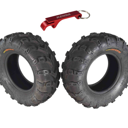 Kenda Bear Claw EVO  28x11-14 Rear ATV/UTV Tires 2 Pack with Bottle Opener Keychain