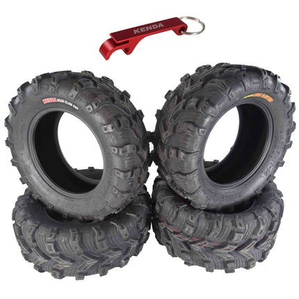 Kenda Bear Claw EVO 26x9-14 Front & 26x11-14 Rear ATV/UTV Tires Set with Bottle Opener Keychain