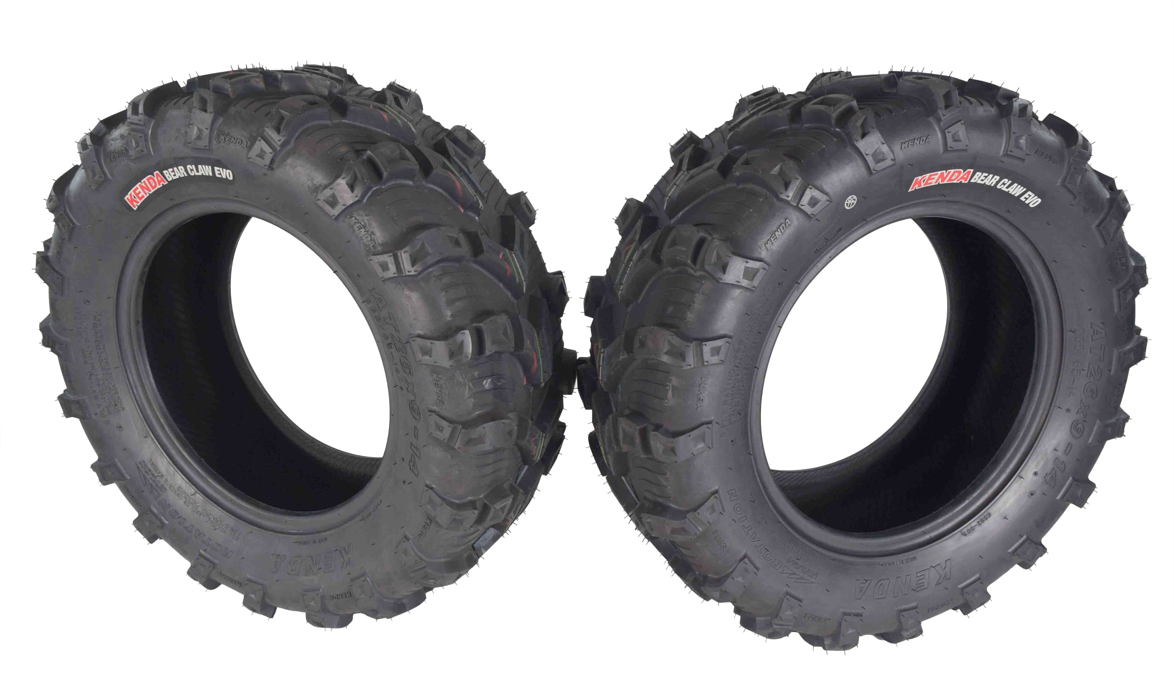 Kenda Bear Claw EVO 26x9-14 Front & 26x11-14 Rear ATV/UTV Tires Set with Bottle Opener Keychain