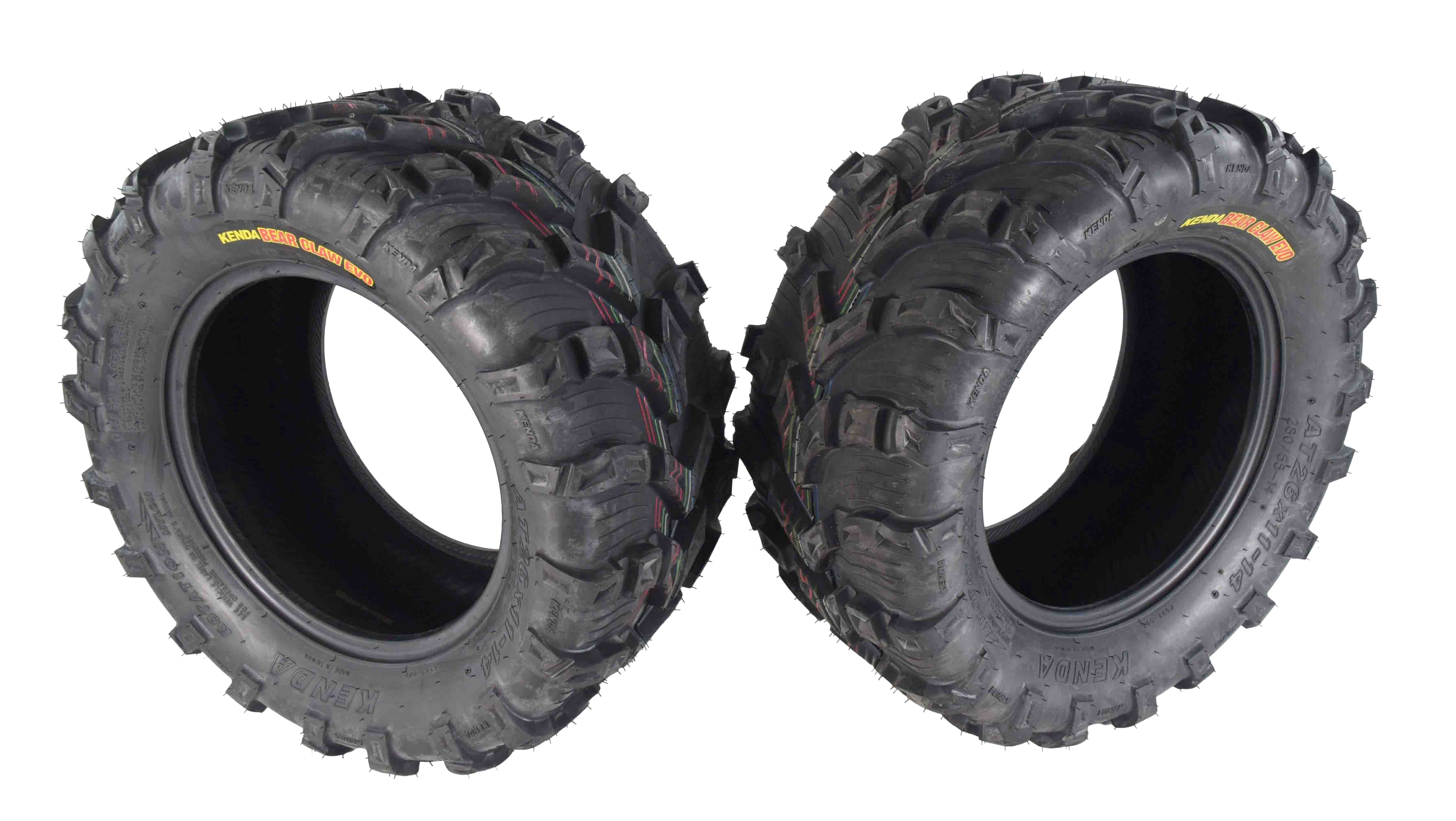 Kenda Bear Claw EVO 26x9-14 Front & 26x11-14 Rear ATV/UTV Tires Set with Bottle Opener Keychain