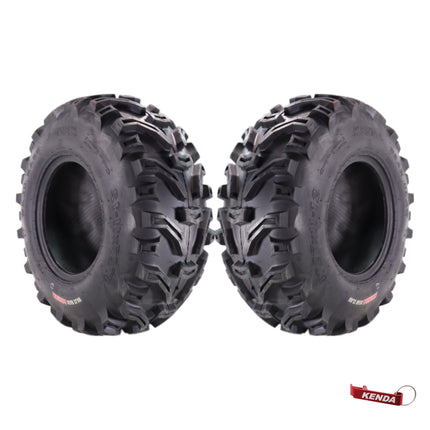 Kenda Bearclaw K299 - 27x11-12 Front Tires for All Terrain (ATV), UTV, and Side by Side (SxS) Vehicles - 6-Ply - Bear Claw 27x11x12 with Kenda Keychain (2-Pack)