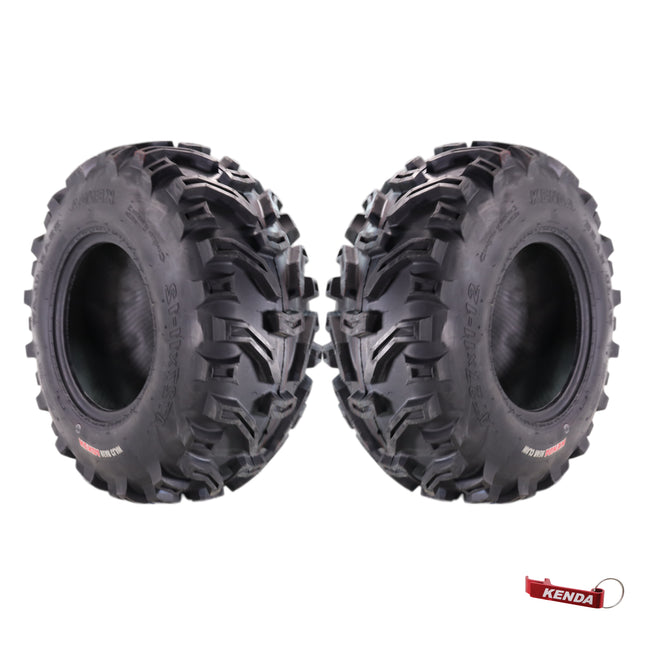 Kenda Bearclaw K299 - 27x11-12 Front Tires for All Terrain (ATV), UTV, and Side by Side (SxS) Vehicles - 6-Ply - Bear Claw 27x11x12 with Kenda Keychain (2-Pack)