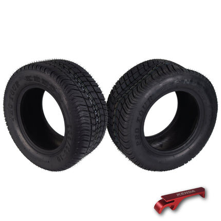 Kenda Pro Tour (K399) 205/50-10 All Position Tires for Golf Carts - 4-Ply - DOT Rated for Turf & Highway Use - Includes Kenda Keychain 205/50/10 205X50-10 (2-Pack)
