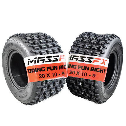 MASSFX 20x10-19 Rear Tire for ATV, UTV, & SxS - 4-Ply w/ 15mm Tread Depth 2 Pack