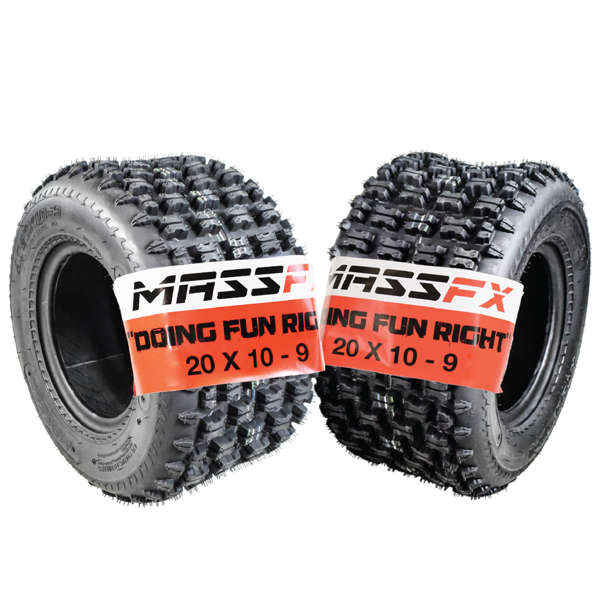 MASSFX 20x10-19 Rear Tire for ATV, UTV, & SxS - 4-Ply w/ 15mm Tread Depth 2 Pack