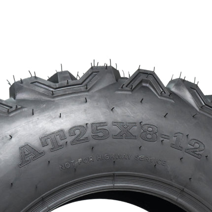 MASSFX 25x8-12 Front & 25x10-12 Rear Tire for ATV, UTV, & SXS Vehicles (4 Pack)