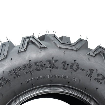 MASSFX 25x8-12 Front & 25x10-12 Rear Tire for ATV, UTV, & SXS Vehicles (4 Pack)