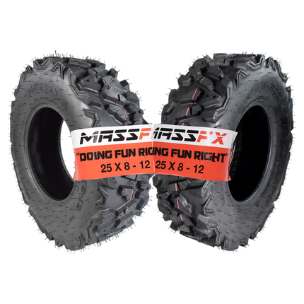 MASSFX 25x8-12 Front Off-Road Tire ATV, UTV or SXS Tire 2 Pack