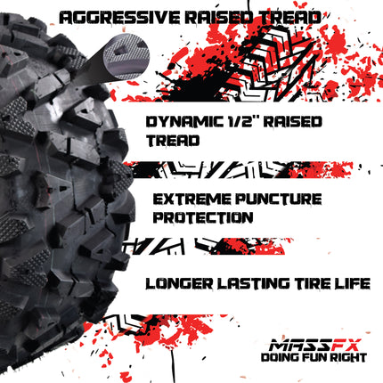MASSFX 26x11-12 Rear Tire for ATV, UTV, and SxS - 6-Ply with 1/2" Tread Depth