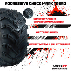 MASSFX 26x11-12 Rear Tires for ATV, UTV, & SxS-6-Ply w/ 1/2" Tread Depth (2-pk)