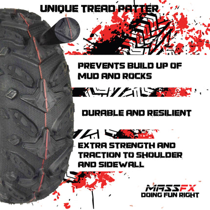 MASSFX Grinder 22x7-11 Front Tire for ATV, UTV, & SxS on Soft/Hard Pack Ground