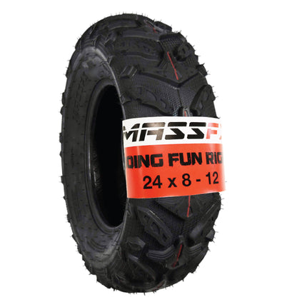 MASSFX Grinder 24x8-12 Front Tire for ATV, UTV, & SxS on Soft/Hard Pack Ground
