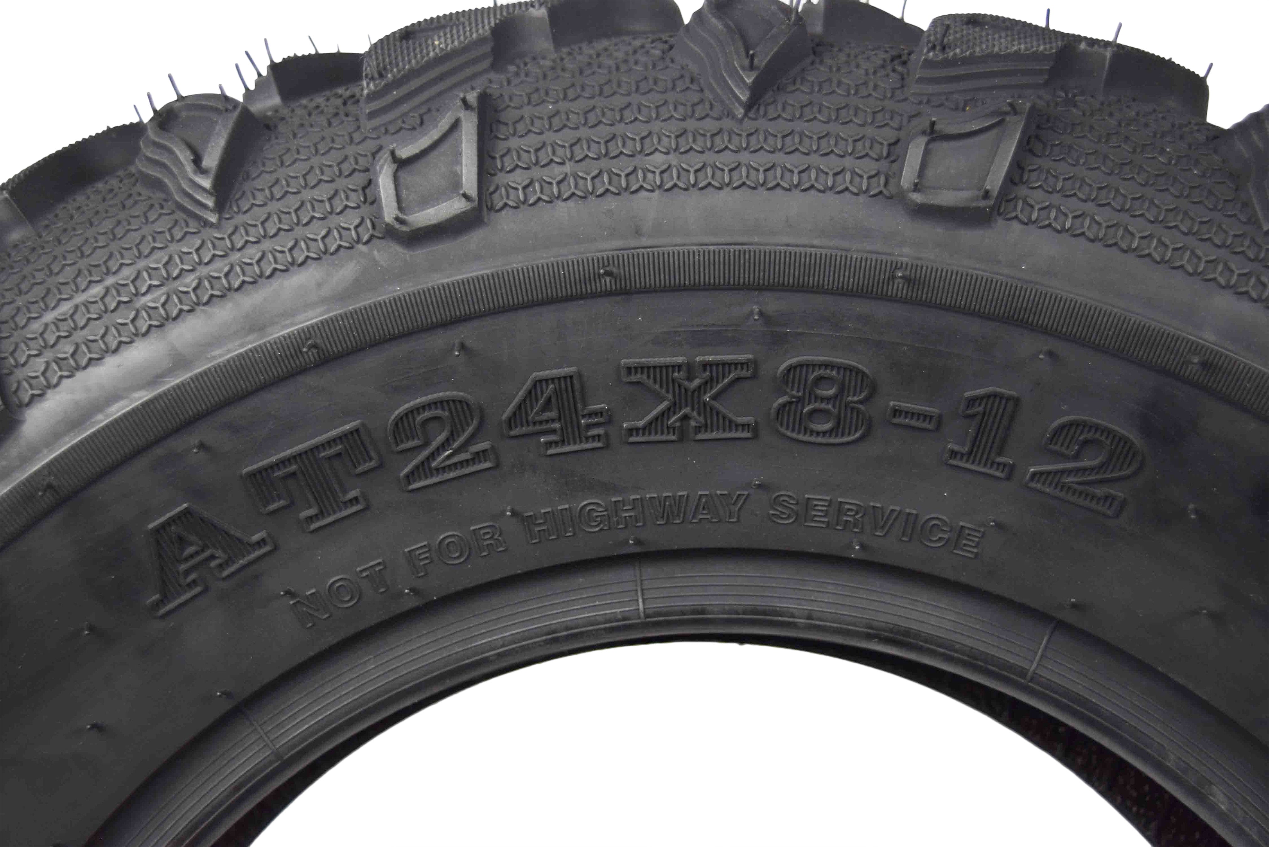 MASSFX Grinder 24x8-12 Front ATV Tire 6 Ply for Soft/Hard Pack Ground