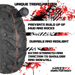 MASSFX Grinder 24x8-12 Front Tire for ATV, UTV, & SxS on Soft/Hard Pack Ground