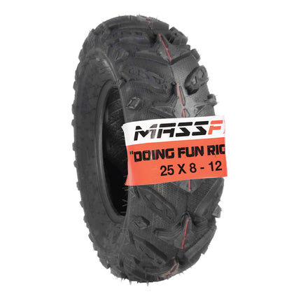 MASSFX Grinder 25x8-12 Front Tire for ATV, UTV, & SxS on Soft/Hard Pack Ground