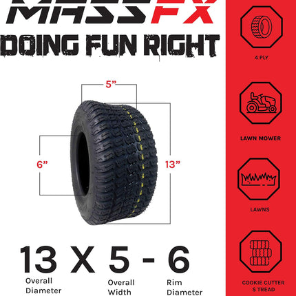 MASSFX 13x5-6 Lawn Mower Tires 4ply