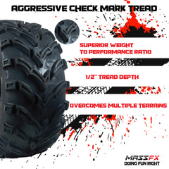 MASSFX Go Kart/ATV Tires 3 set 145x70-6 4Ply