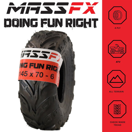 MASSFX Go Kart/ATV Tires 4 set 145x70-6 4Ply