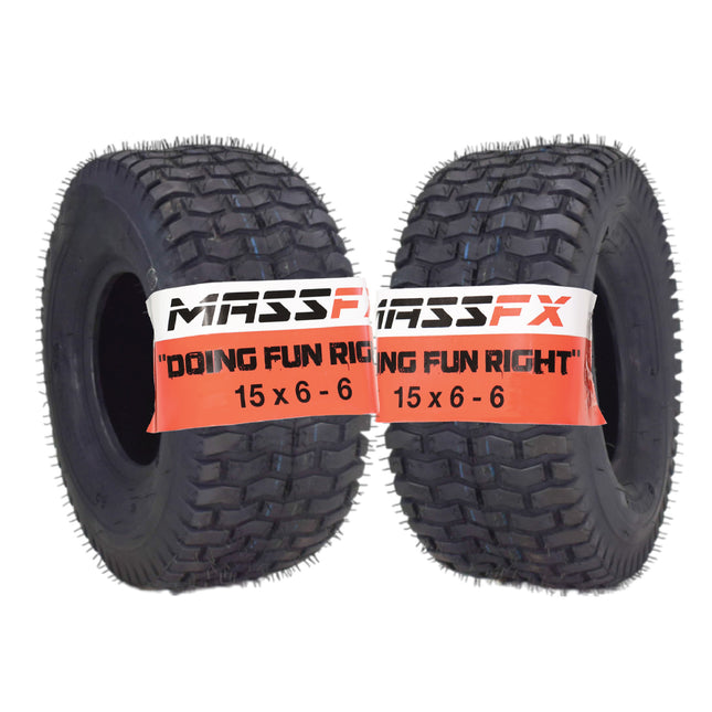 MASSFX 15x6-6 Go-Kart Tires 4ply 2-Pack