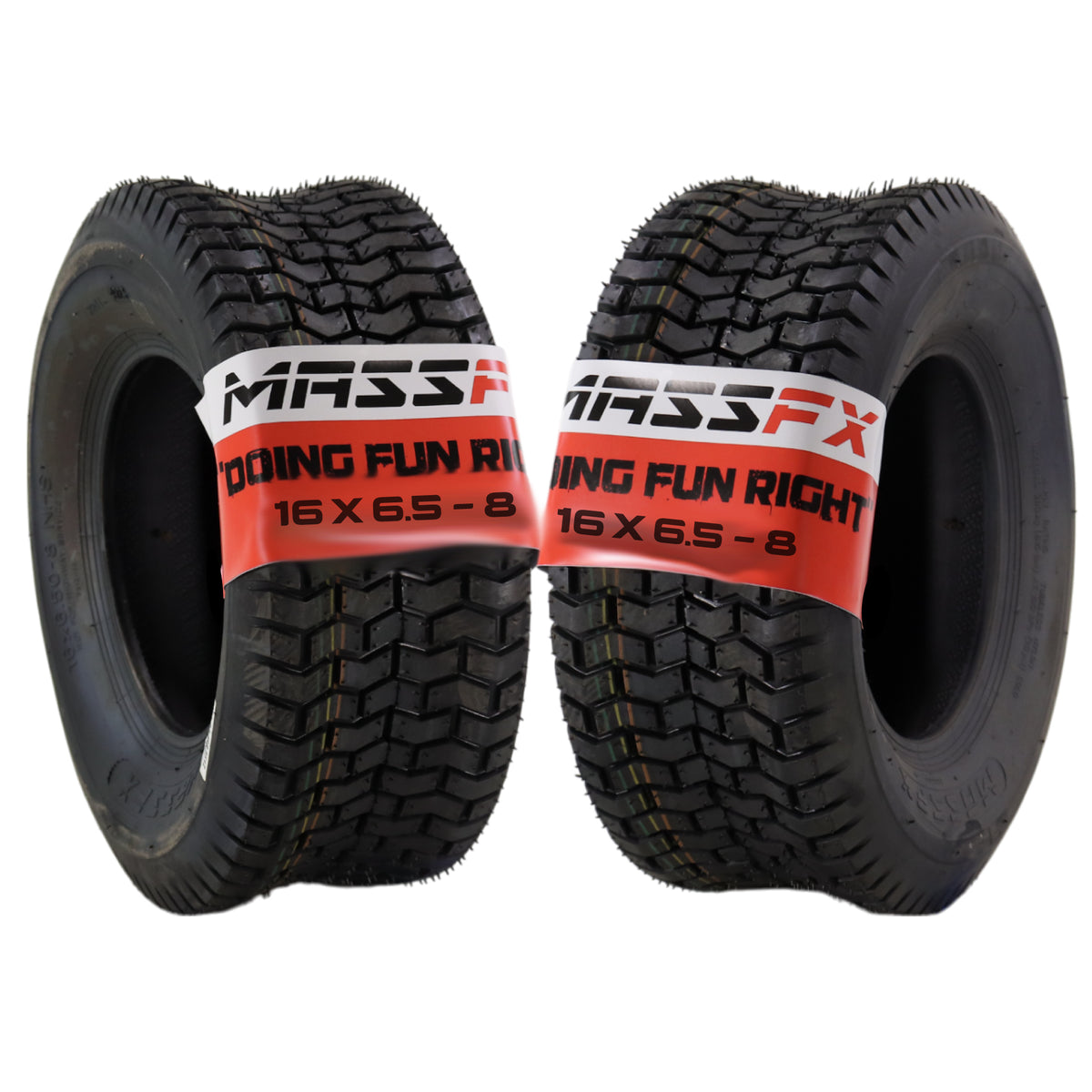 MASSFX 16x6.5-8 Go-Kart Tires 4ply 2 Pack