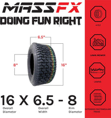 MASSFX 16x6.5-8 Go-Kart Tires 4ply 2 Pack