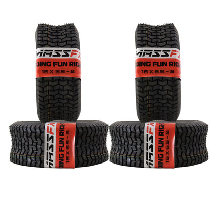 MASSFX 16x6.5-8 Lawn Mower Tires 4ply 4 Pack