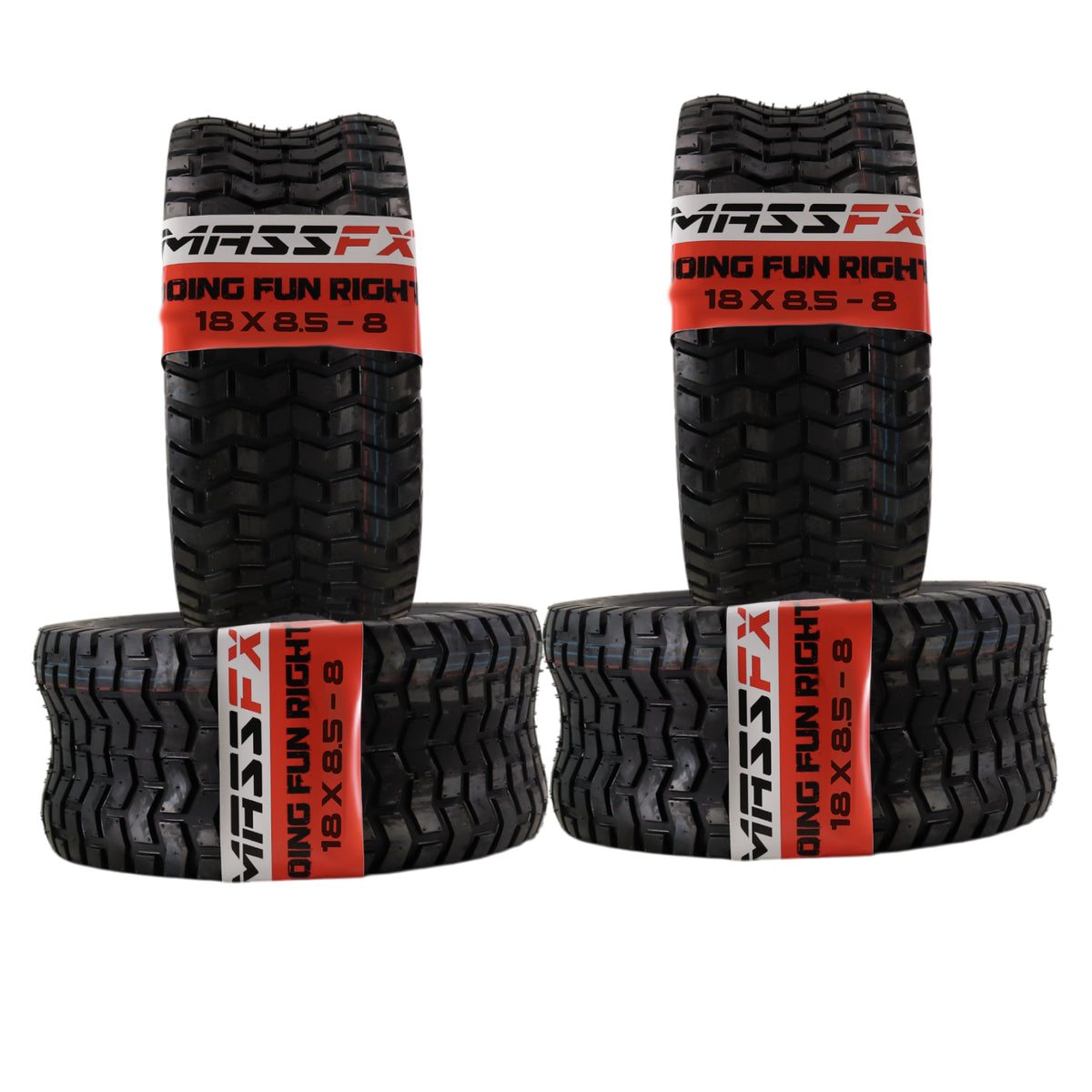 MASSFX 18x8.50-8 Lawn Mower Tires 4ply 4 Pack