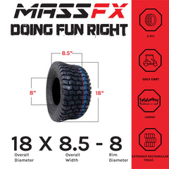 MASSFX 18x8.50-8 Lawn Mower Tires 4ply 4 Pack