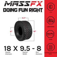 MASSFX 18x9.50-8 Lawn Mower Tires 4ply