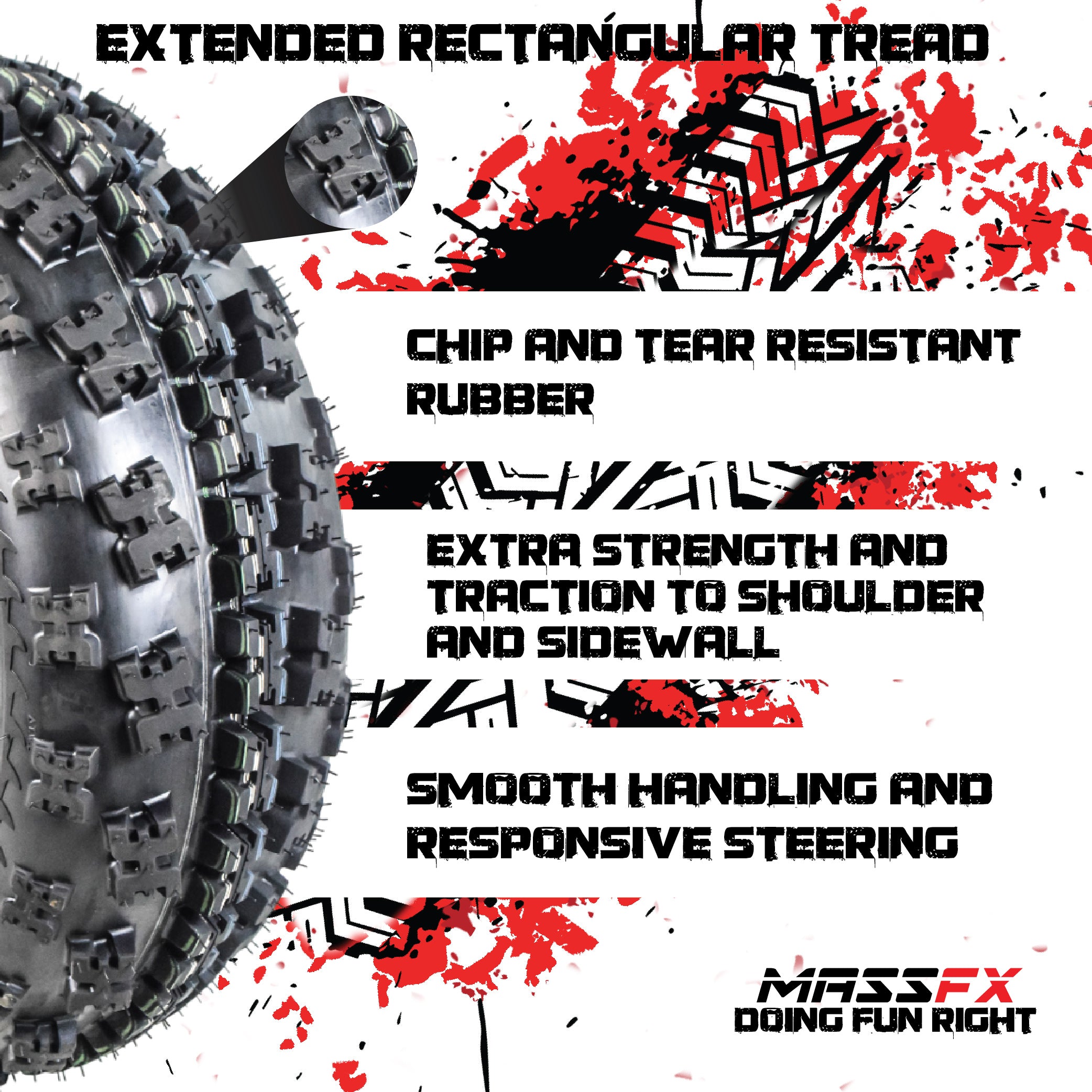 MASSFX 18x9.50-8 Turf Tire for golf carts and lawn mowers 4-Ply