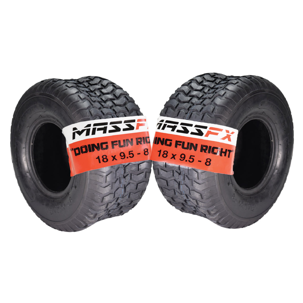 MASSFX 18x9.50-8 Turf Tires for golf carts and lawn mowers 4-Ply (2 Pack)