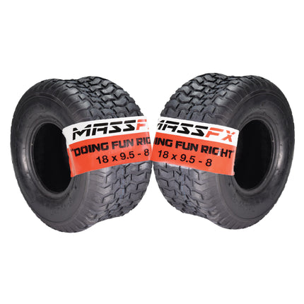 MASSFX 18x9.50-8 Turf Tires for golf carts and lawn mowers 4-Ply (2 Pack)