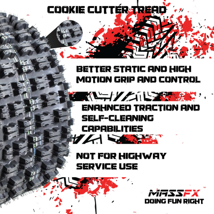 MASSFX  20x11-9 Rear Tire for Sport Quad All-Terrain (ATV), Utility-Task (UTV), and Side-by-Side (SxS) Vehicles - 4-Ply with 12mm Tread Depth 20x11x9