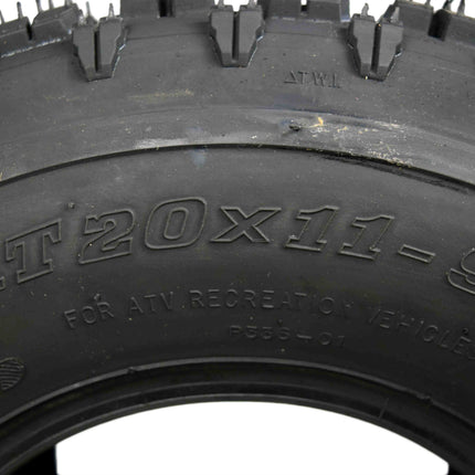 MASSFX  20x11-9 Rear Tire for Sport Quad All-Terrain (ATV), Utility-Task (UTV), and Side-by-Side (SxS) Vehicles - 4-Ply with 12mm Tread Depth 20x11x9