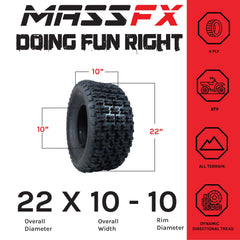 MASSFX MO221010 ATV MO Single Tire 22x10-10 Rear 4Ply