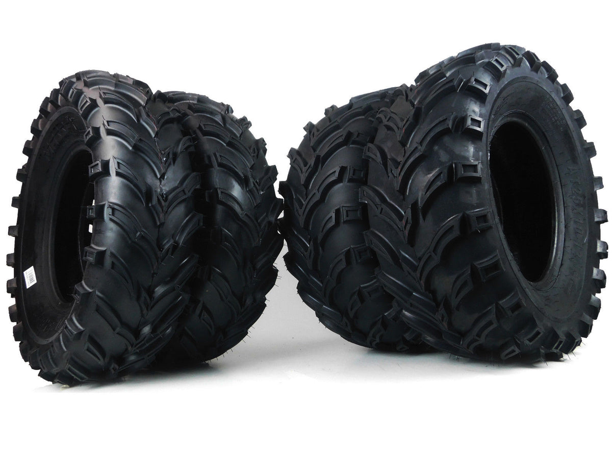 MASSFX 25x8-12 Front (2) & 25x10-12 Rear (2) Tires for ATV, UTV, & SxS (4-pk)