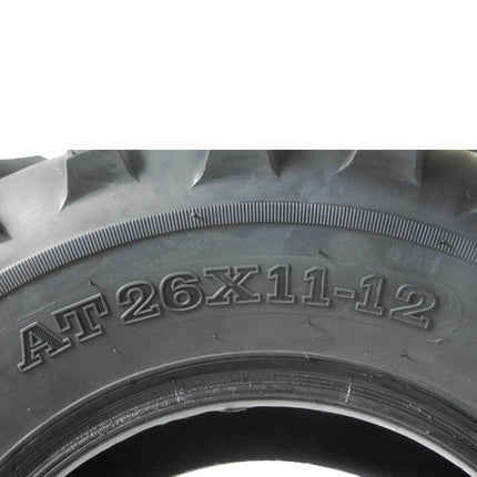 MASSFX 26x11-12 Rear Tires for ATV, UTV, & SxS-6-Ply w/ 1/2" Tread Depth (2-pk)